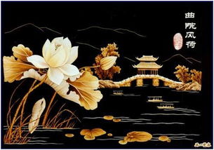 麥秸畫 曲院風(fēng)荷圖片,麥秸畫 曲院風(fēng)荷高清圖片 中原禾馨麥秸畫藝術(shù)廠,